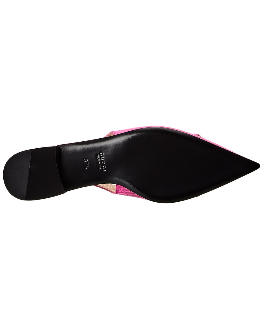 Gucci Horsebit GG Canvas Slingback Ballerina Flat
