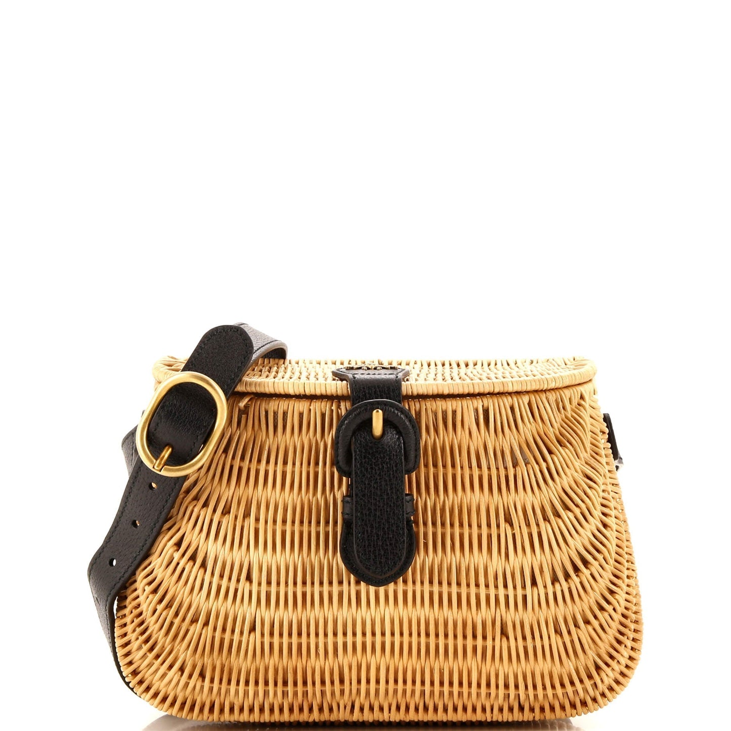 Luxury Gucci Trending 2025 Vimni Shoulder Bag Wicker and Leather