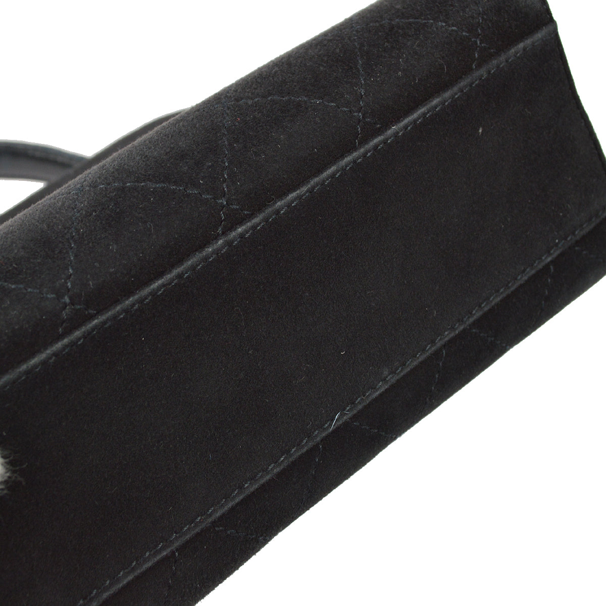 Luxury Chanel 1997-1999 Black Suede Mademoiselle Lock Handbag