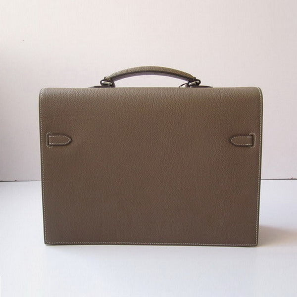 Luxury Hermes Briefcases H269 Unisex Grey Handbag