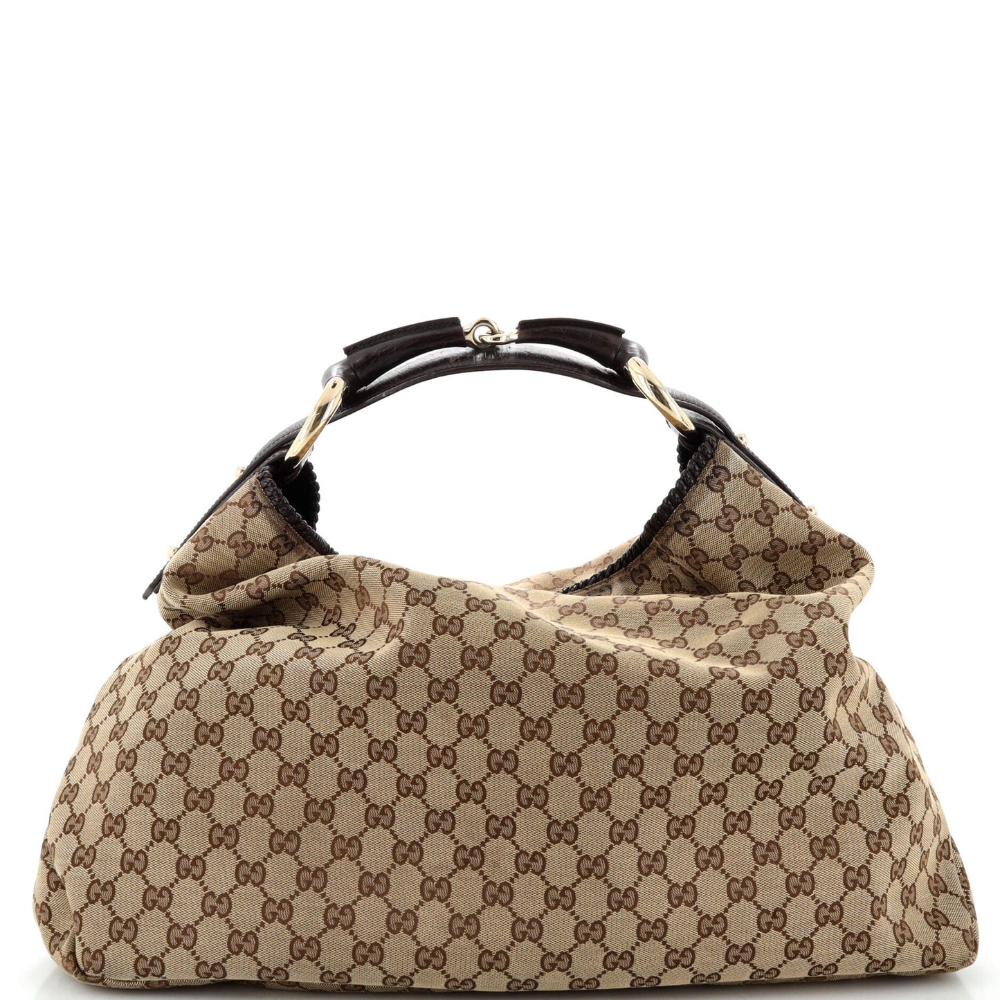 Luxury Gucci Trending 2025 Horsebit Hobo GG Canvas Large