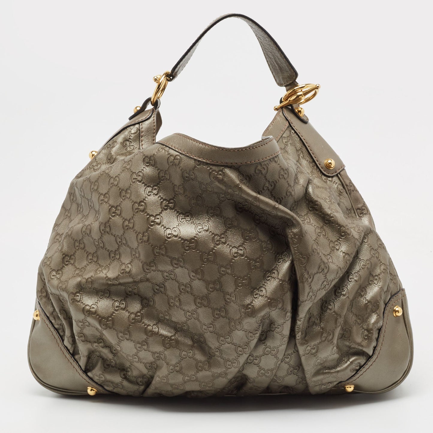 Luxury Gucci Trending 2025 Grey Luxury Gucci Trending 2025ssima Leather Jockey Hobo