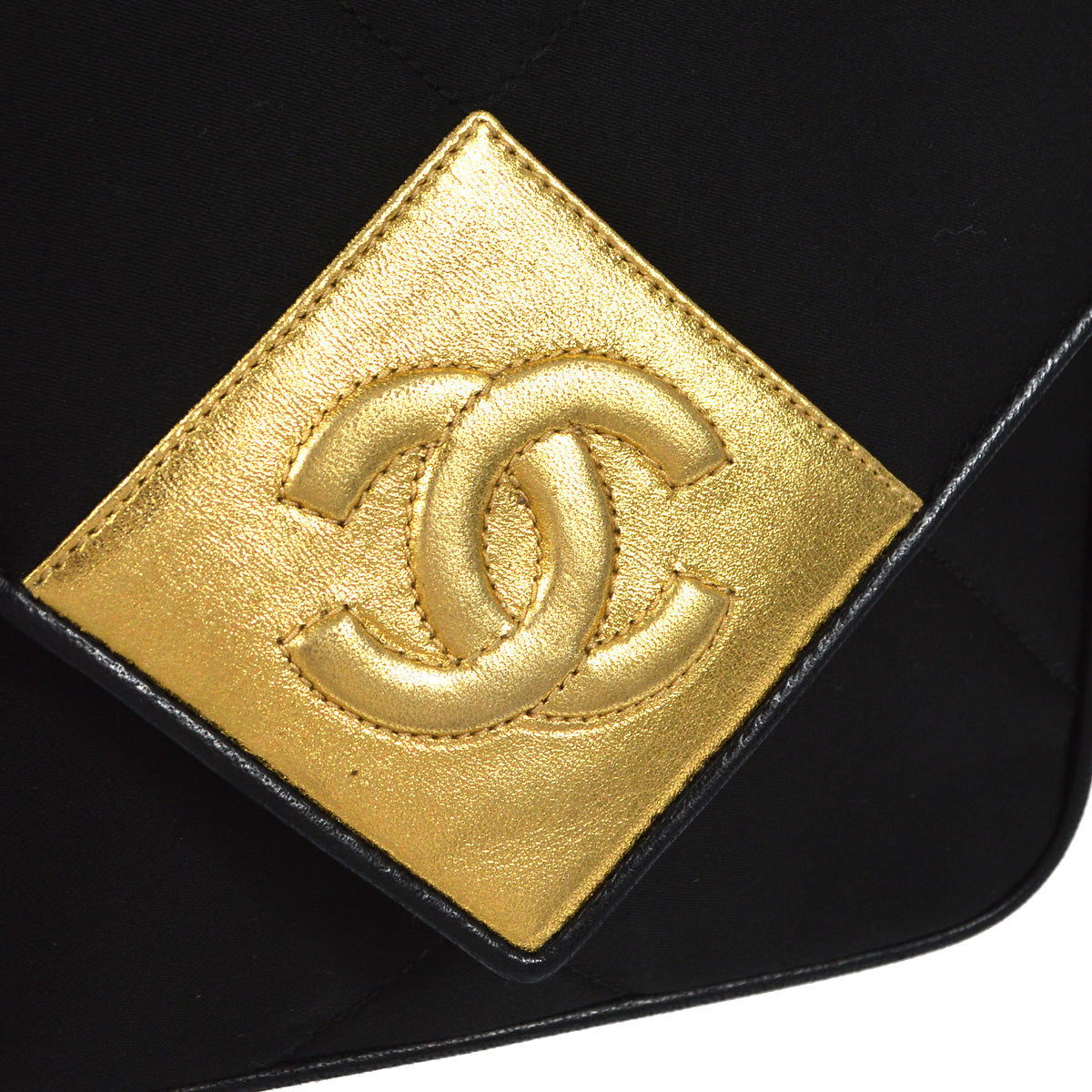 Luxury Chanel 1989-1991 Flap Shoulder Bag Mini Black Satin