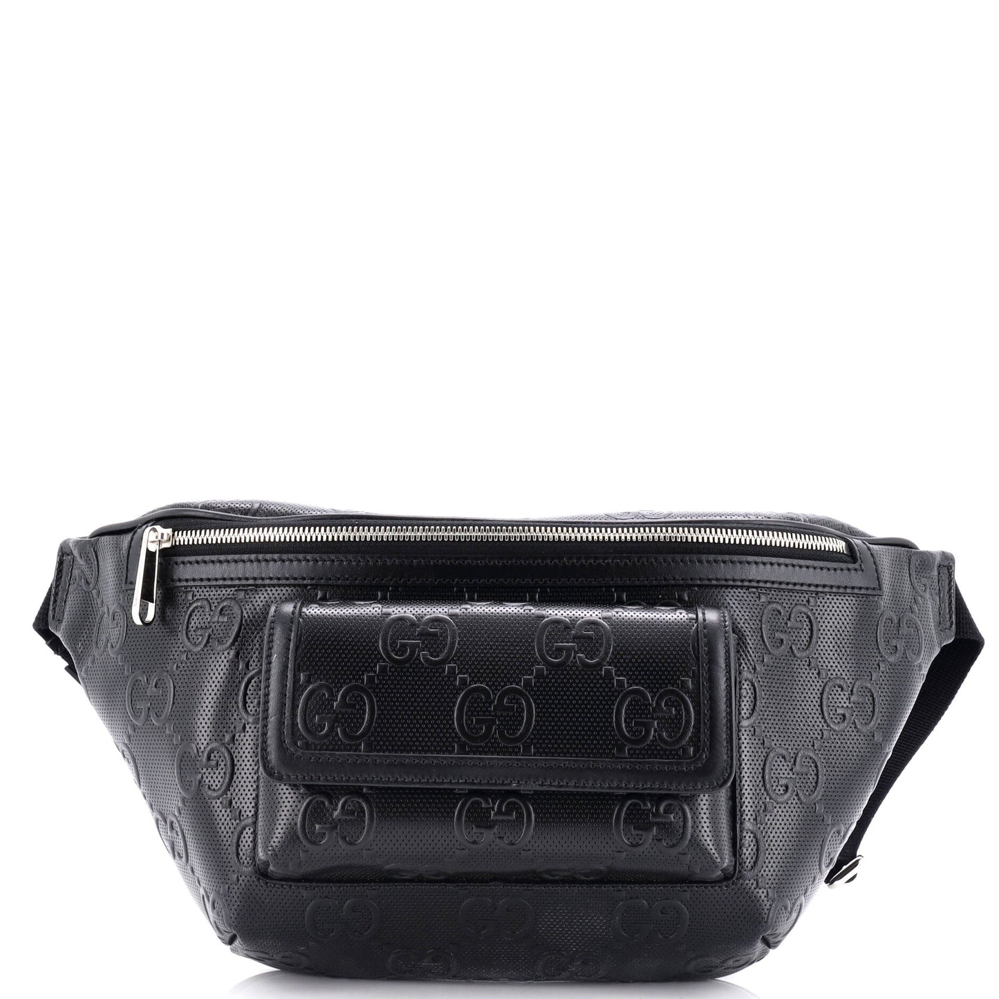 Luxury Gucci Trending 2025 Front Pocket Belt Bag GG Embossed Perforated Leather