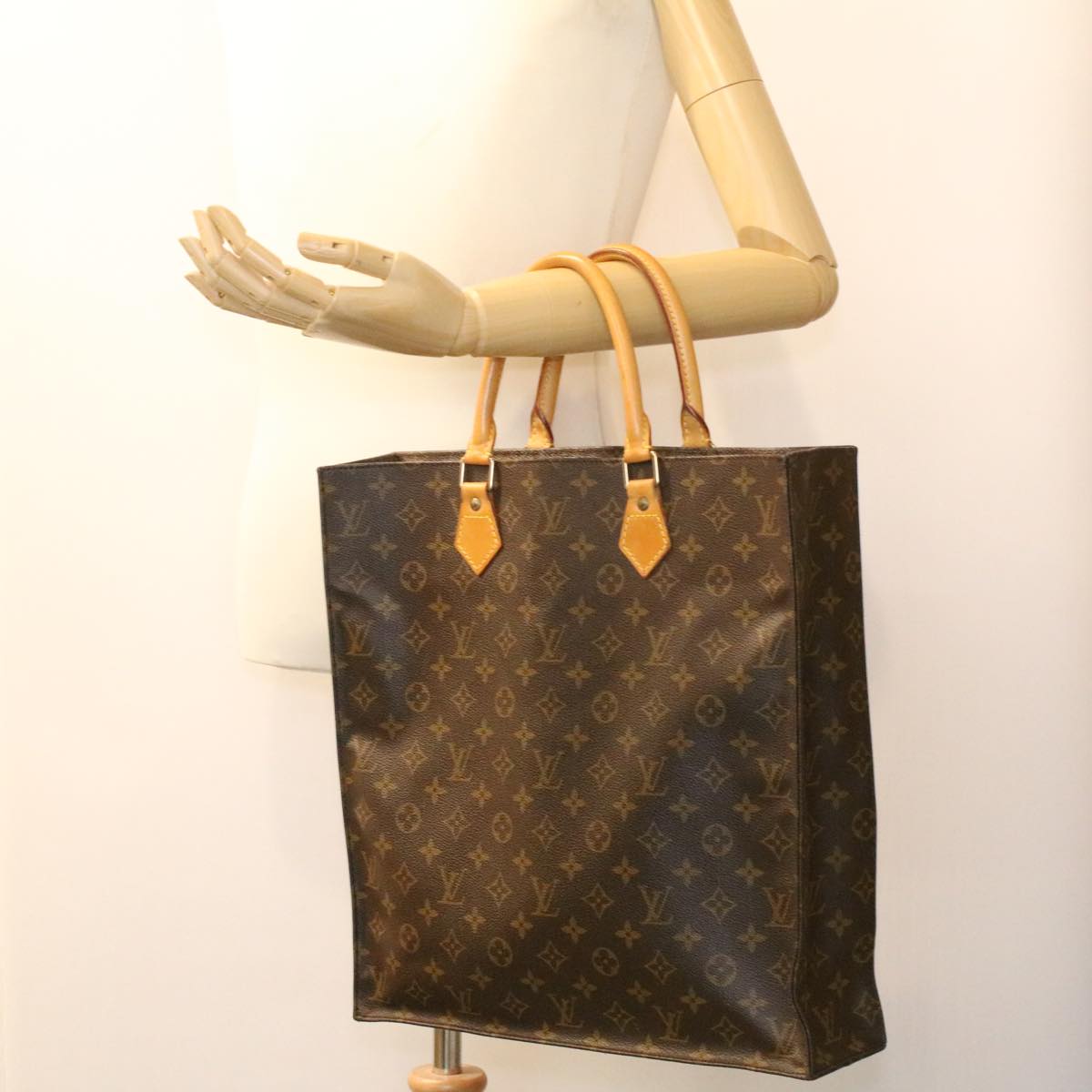 LOUIS VUITTON Monogram Sac Plat Hand Bag M51140 LV ac1466