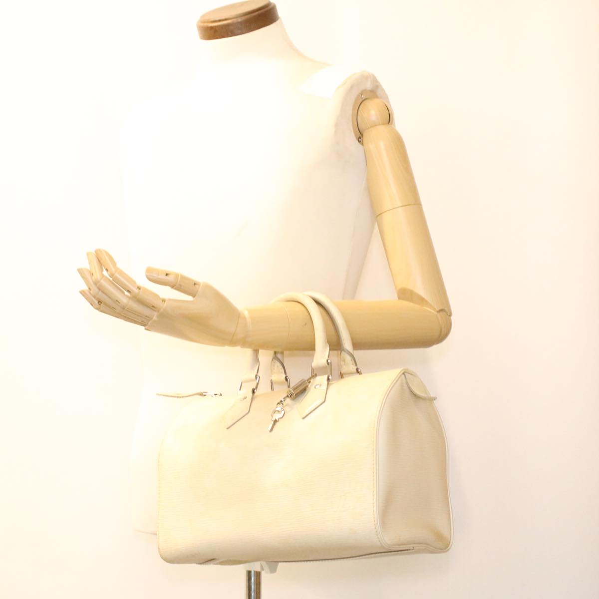 LOUIS VUITTON Epi Speedy 25 Hand Bag Ivory M5923J LV ac1525