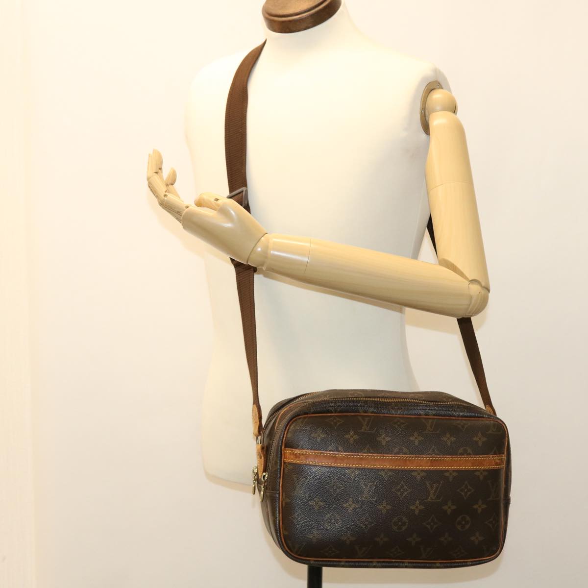 LOUIS VUITTON Monogram Reporter PM Shoulder Bag M45254 LV ac1876