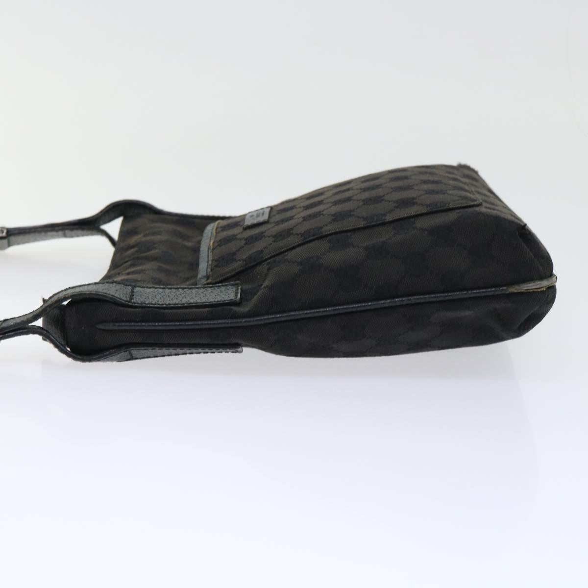 Luxury Gucci GG Canvas Shoulder Bag Canvas Leather Black 122793 ac2179