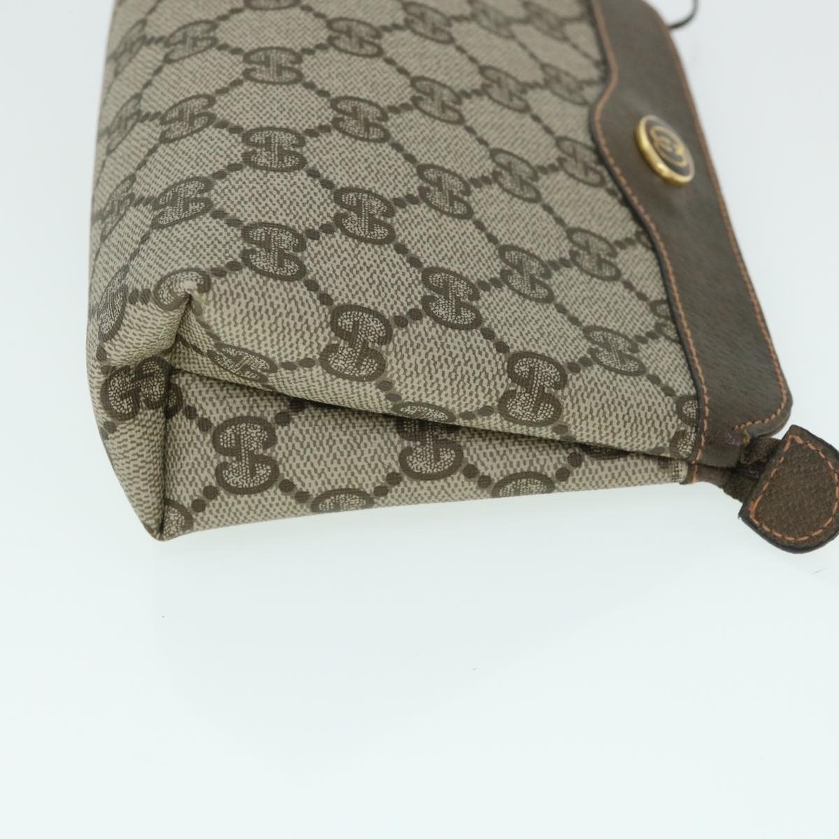 Luxury Gucci GG Canvas Pouch PVC Leather Beige 89 01 020 ac2194