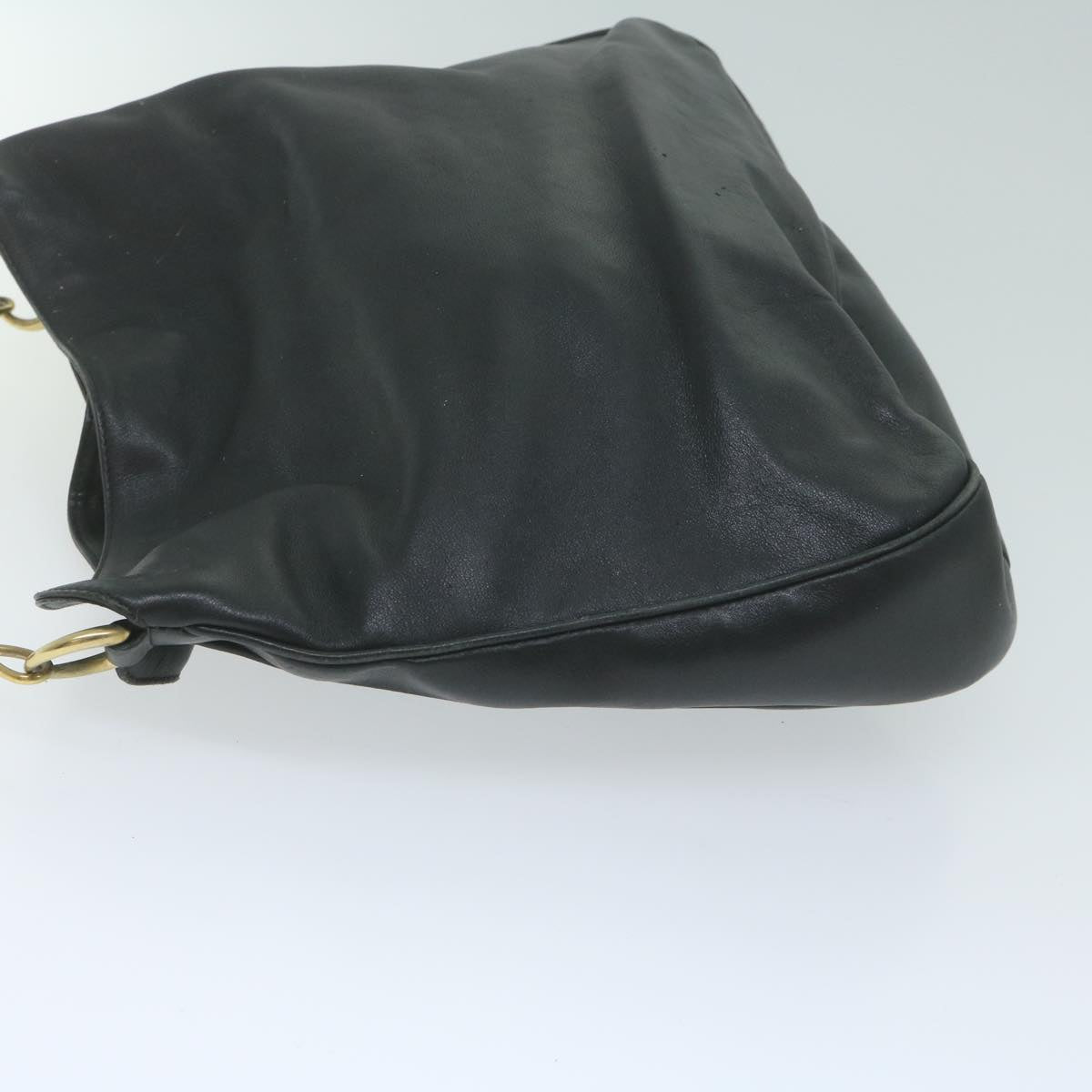 GUCCI Bamboo Shoulder Bag Leather 2way Black ac2540