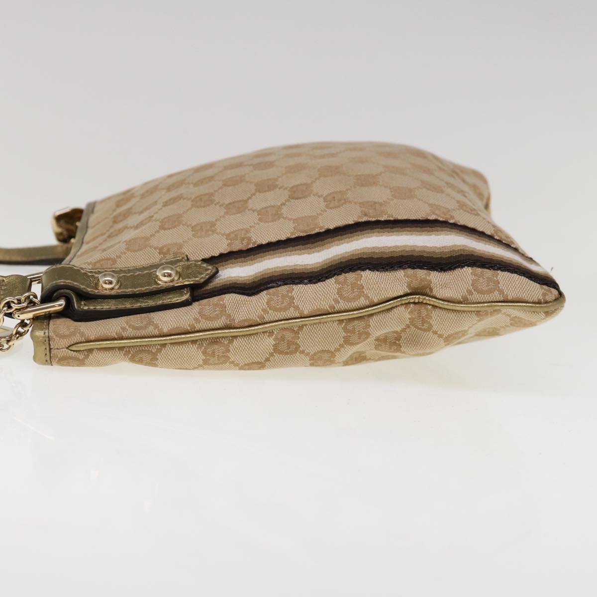 GUCCI GG Canvas Sherry Line Shoulder Bag Beige Black Brown 144388 ac2767