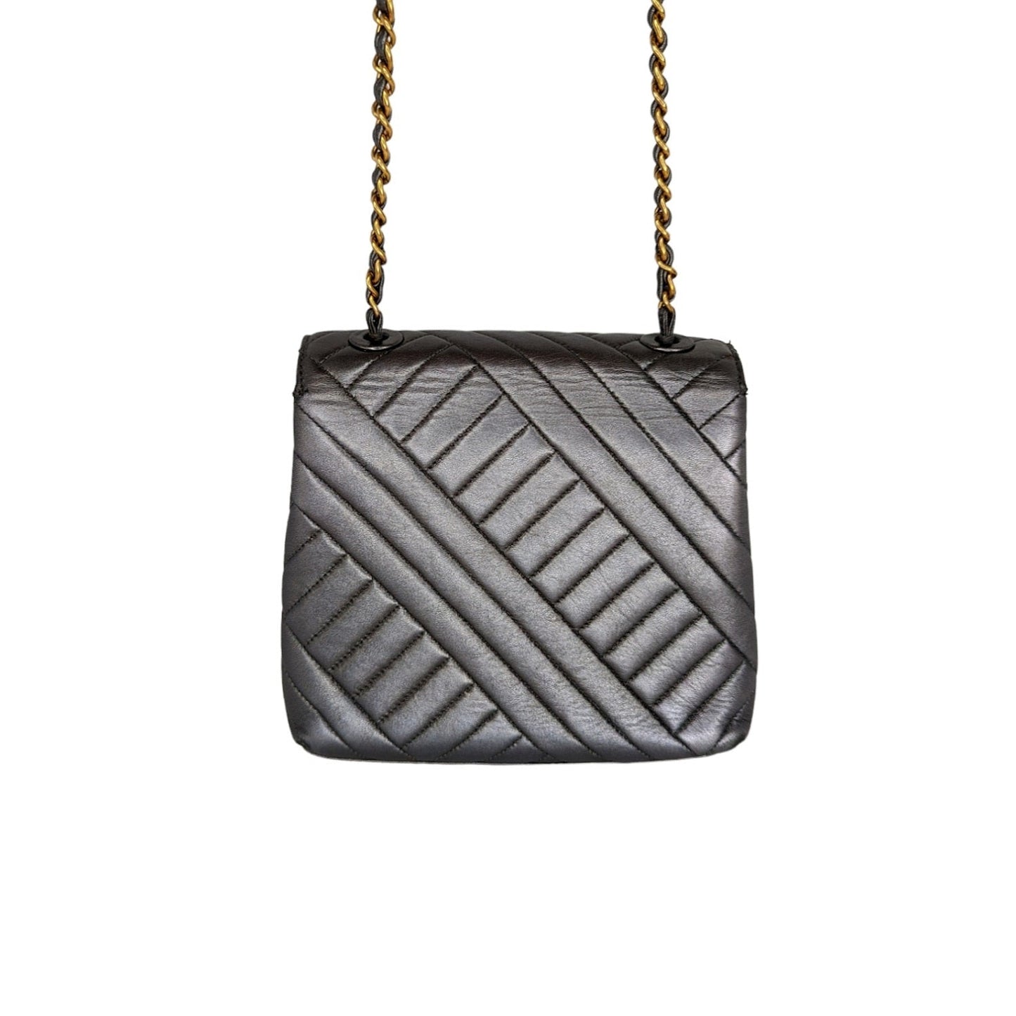 Luxury Chanel bag Vintage Chevron Quilted Square Flap Bag