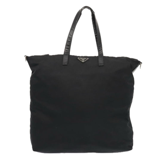 Luxury Prada Tote Bag Nylon 2way Black Silver ac3218