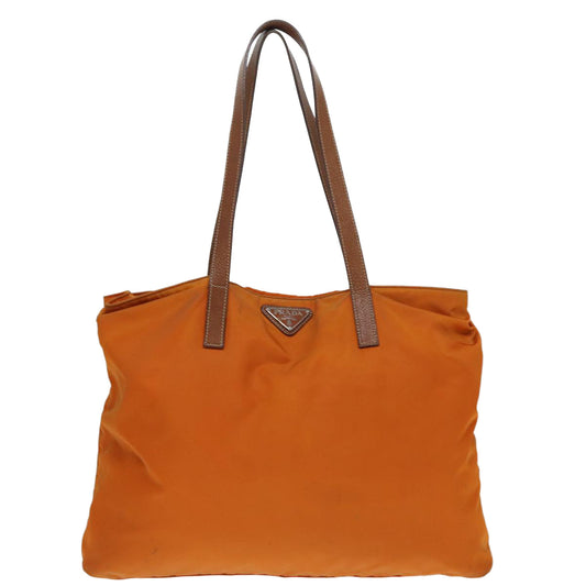 Luxury Prada Tote Bag Nylon Orange Silver ac3237