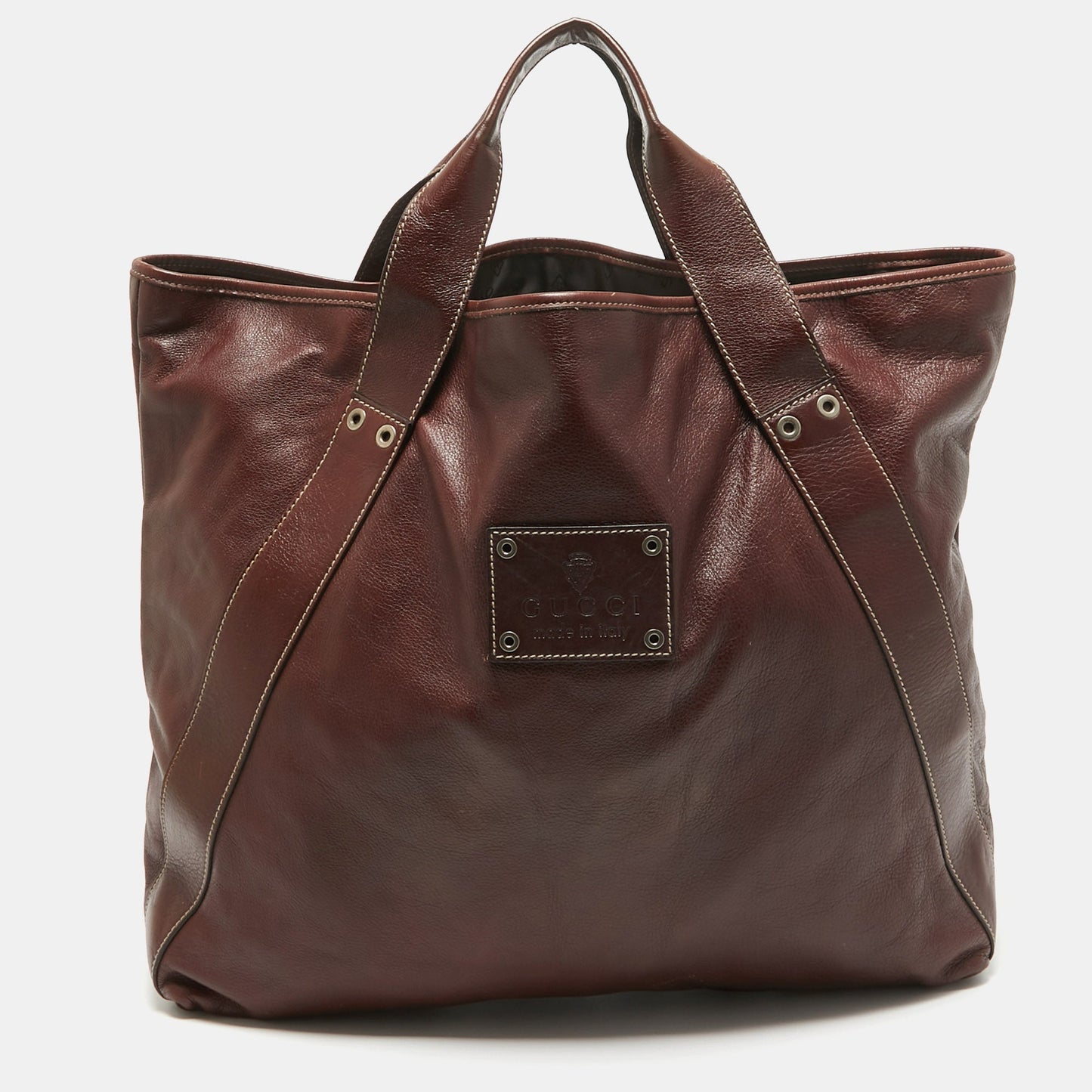 Luxury Gucci Trending 2025 Brown Leather Shopper Tote