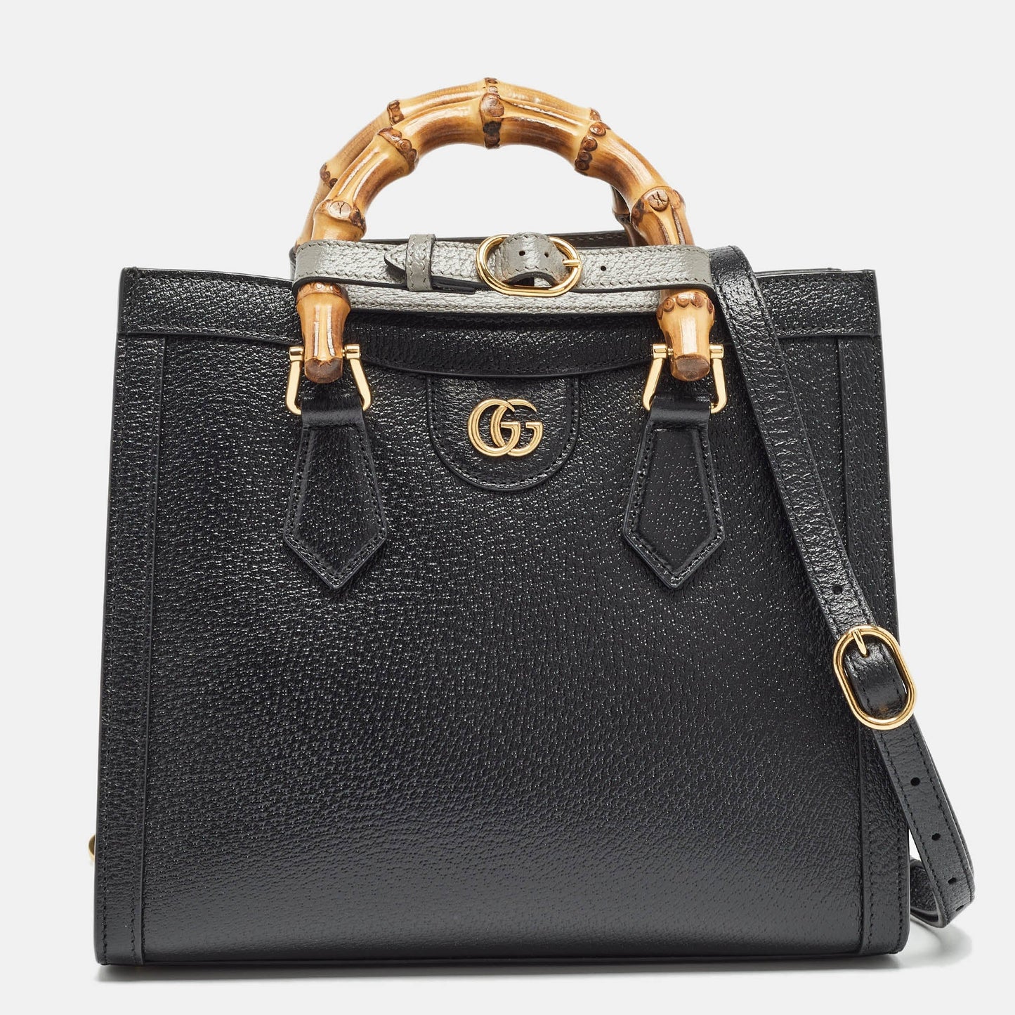 Luxury Gucci Trending 2025 Black Leather Small Diana Tote