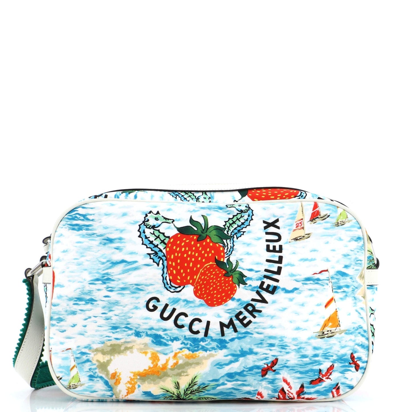 Luxury Gucci Trending 2025 Camera Shoulder Bag Printed Nylon Medium