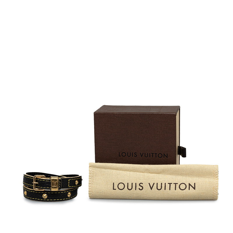 Louis Vuitton Double-Tour Bracelet M91844 Black G Leather Louis Vuitton
