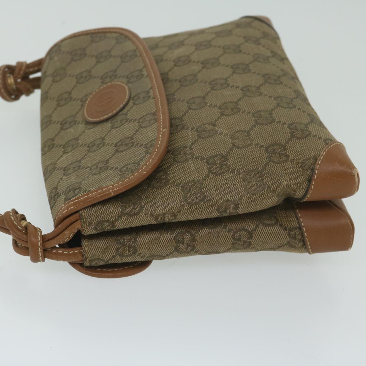 GUCCI GG Canvas Shoulder Bag Beige ai697
