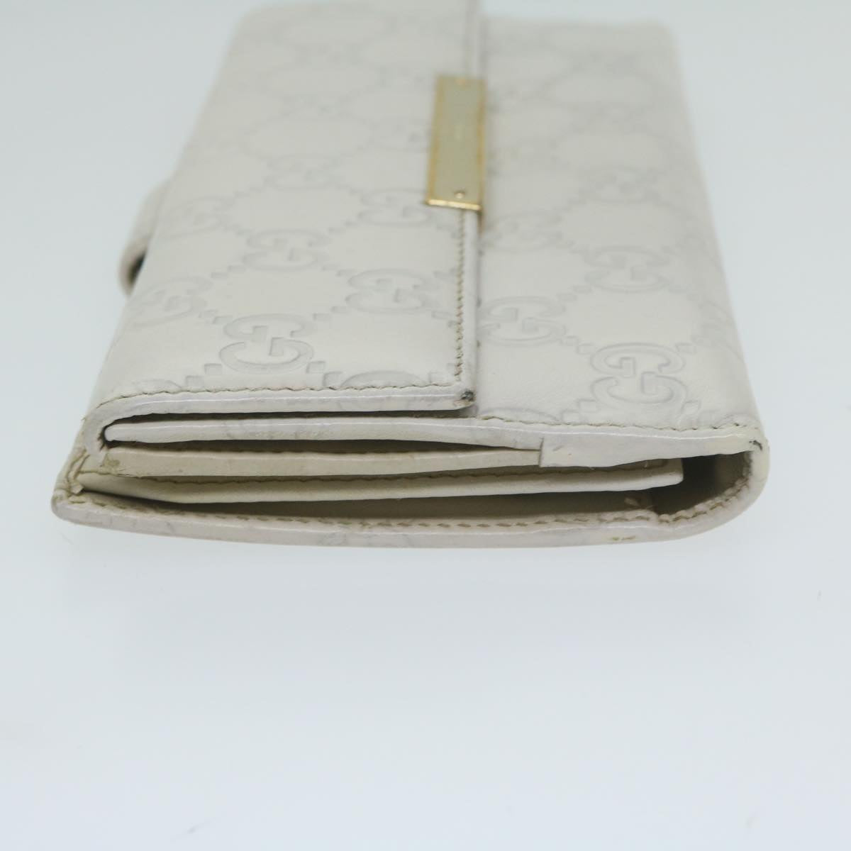 GUCCI GG Canvas Guccissima Long Wallet White 112715 ai704