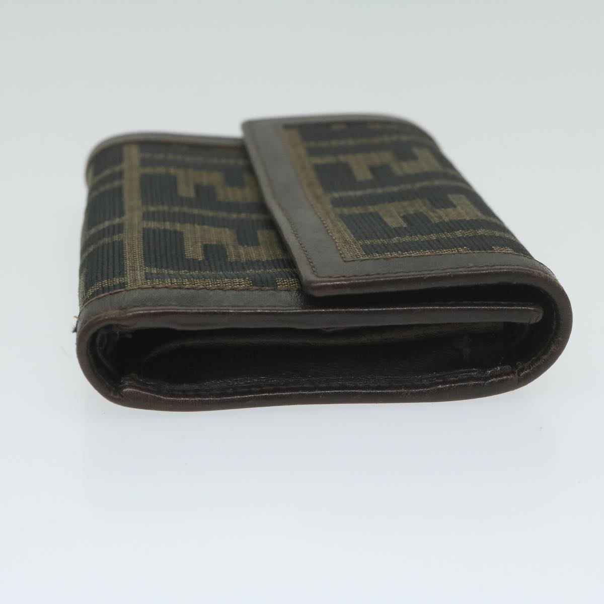 Luxury FendiZucca Canvas Wallet Black Brownai711