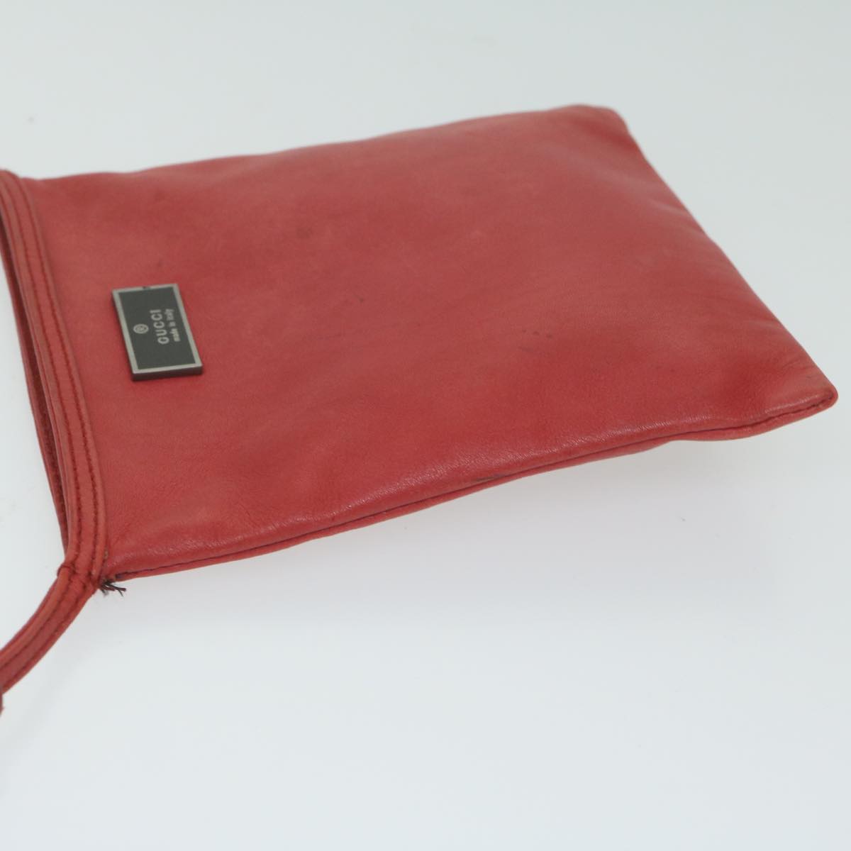 GUCCI Shoulder Bag Leather Red ai714