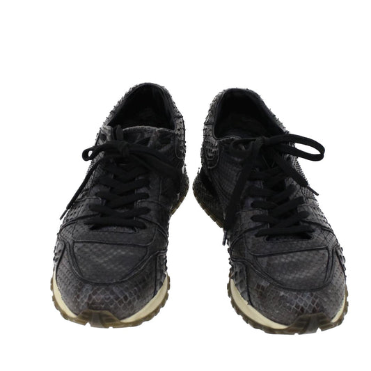 LOUIS VUITTON Sneakers Exotic Leather 6 Black LV ak202