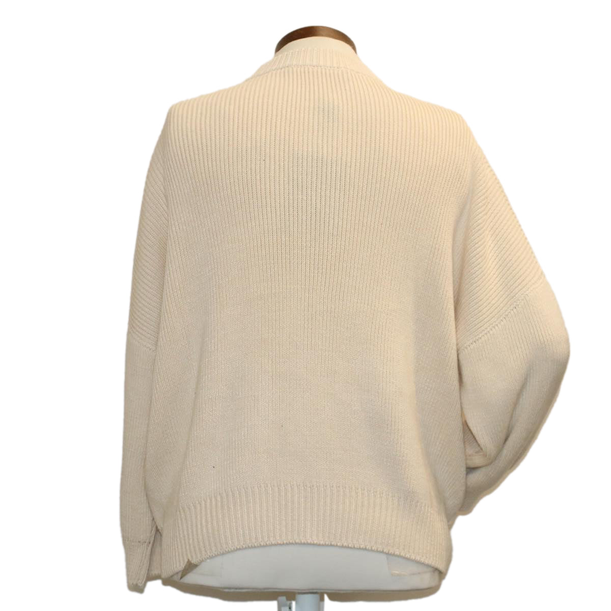 LOUIS VUITTON Knitted Sweater Jacket Cotton XS Beige RM181 GDJ HEN61W ak213
