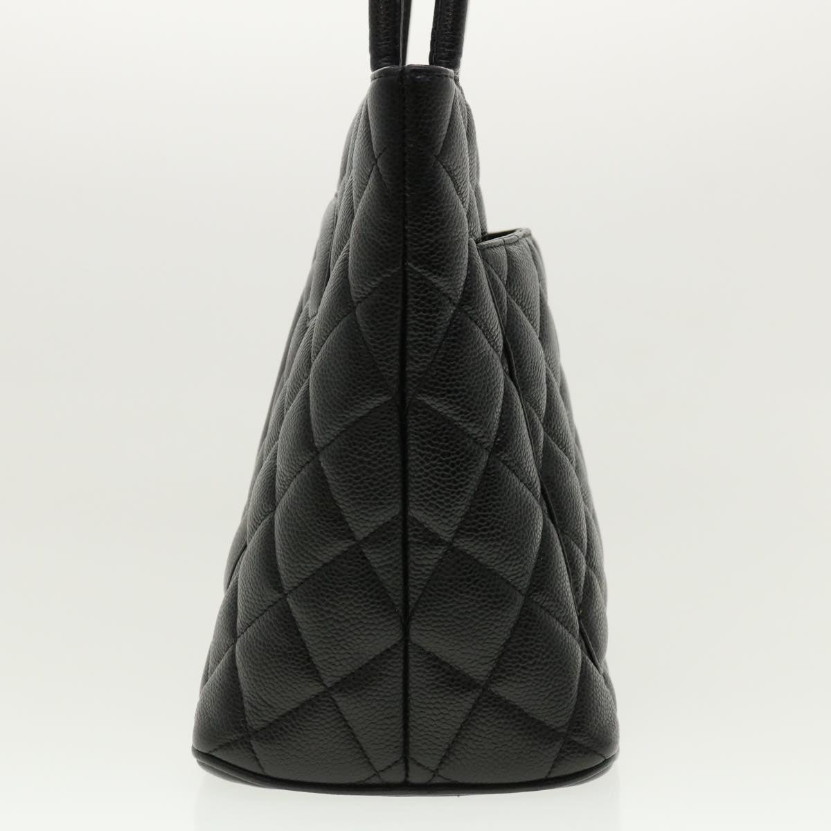 Luxury Chanel Tote Bag Caviar Skin Black CC am4270