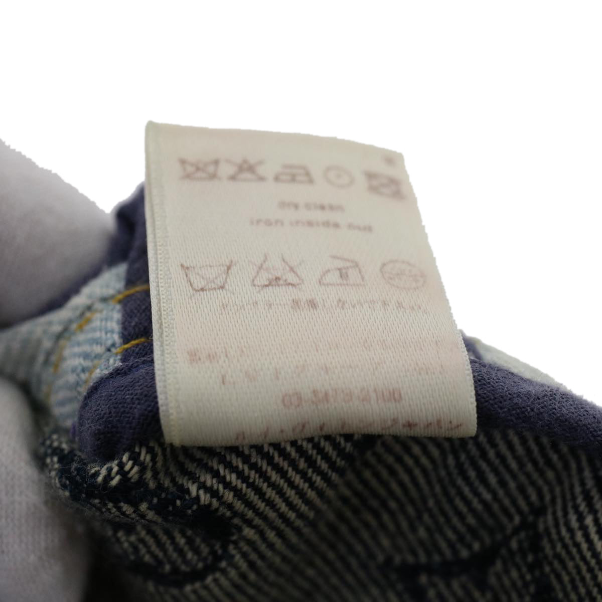 LOUIS VUITTON Monogram Denim Capri Pants 38 Navy LV am4579