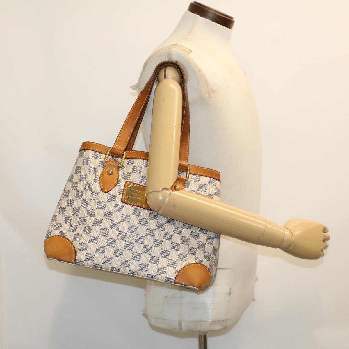 LOUIS VUITTON Damier Azur Hampstead MM Tote Bag N51206 LV am4624