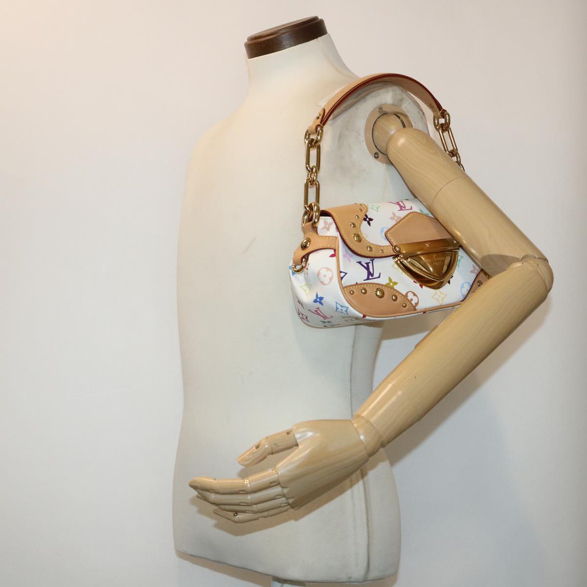 LOUIS VUITTON Monogram Multicolor Marilyn Shoulder Bag White M40127 am4684A