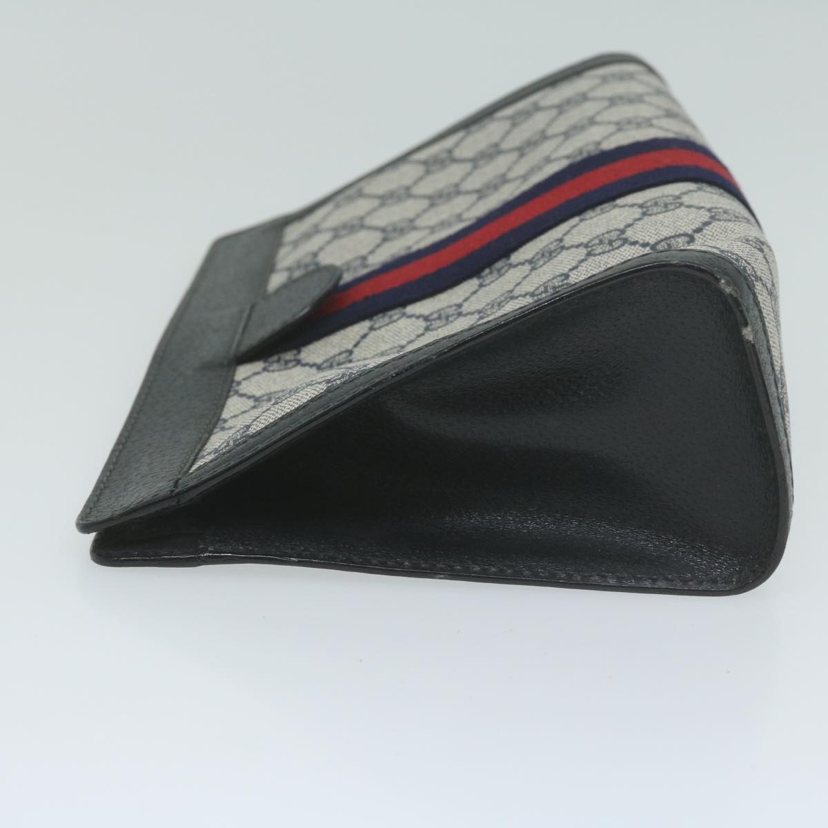 GUCCI GG Supreme Sherry Line Clutch Bag PVC Red Navy 64 014 2125 28 am5646