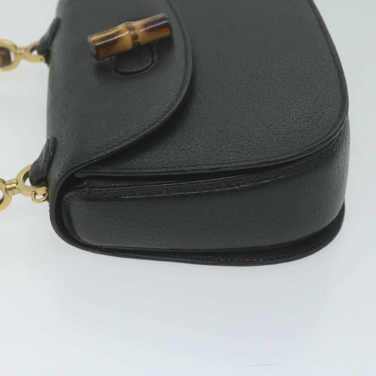 GUCCI Bamboo Hand Bag Leather Black 002 1186 am5765