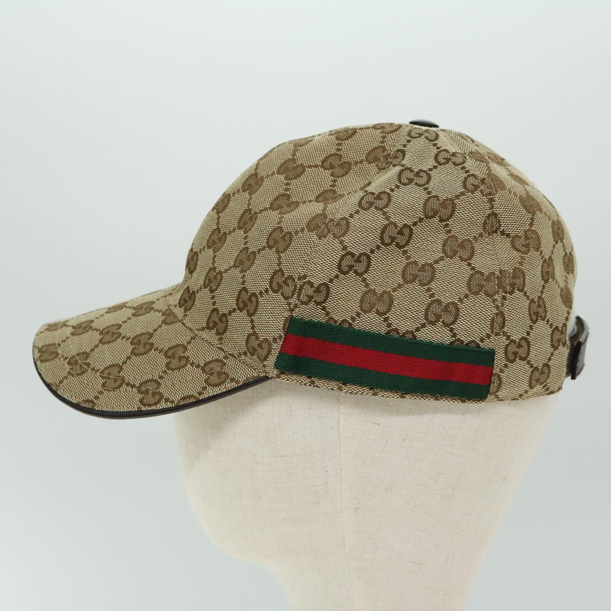 GUCCI GG Canvas Web Sherry Line Cap L size Beige Red Green 200035 am5811