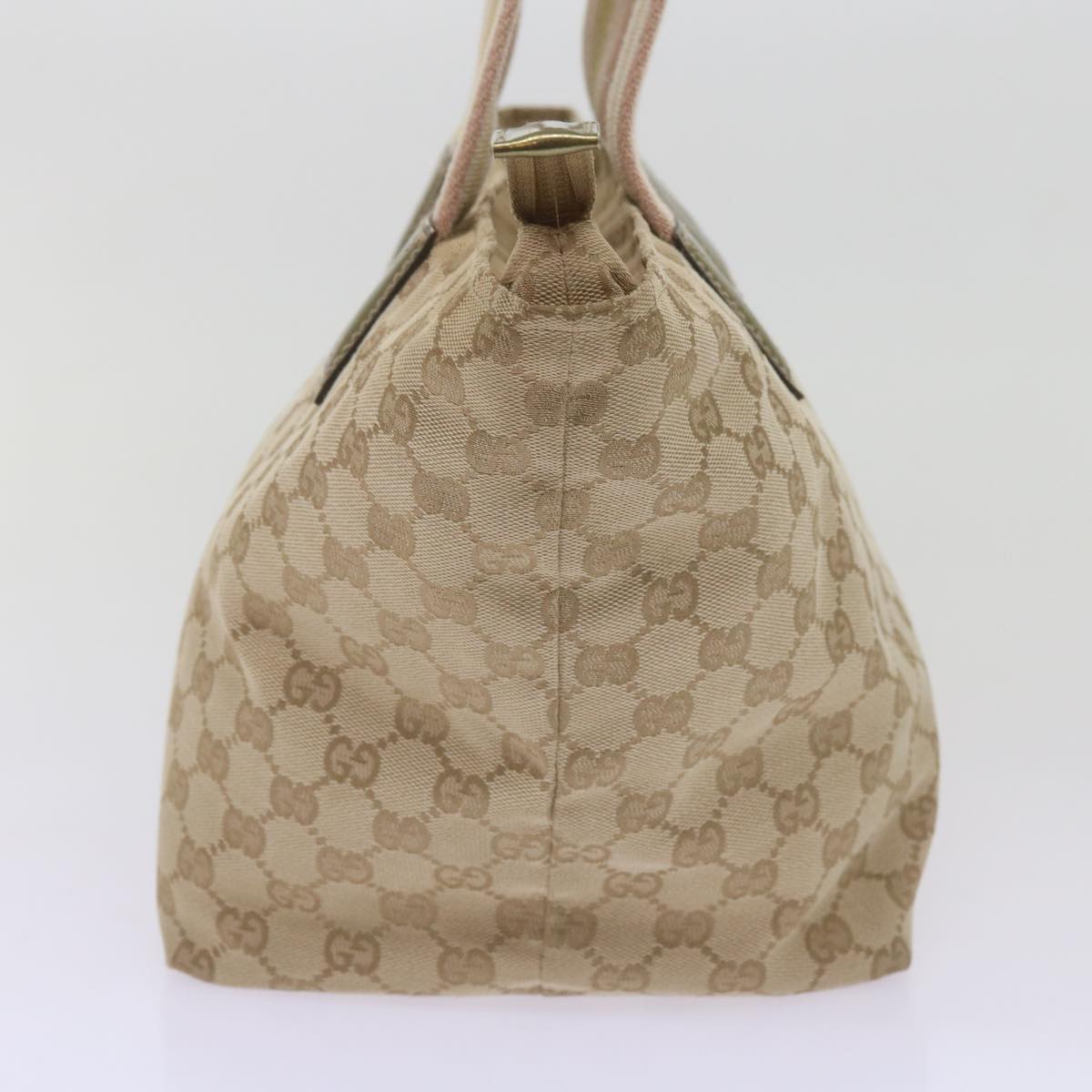 GUCCI GG Canvas Sherry Line Tote Bag Beige Pink gold 131230 am5888