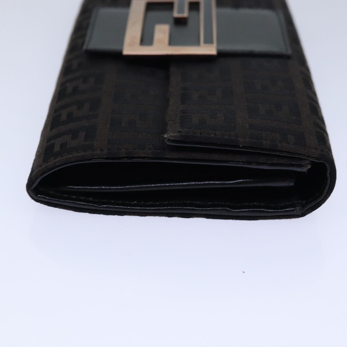 Luxury Fendi Zucchino Canvas Long Wallet Brownam6703