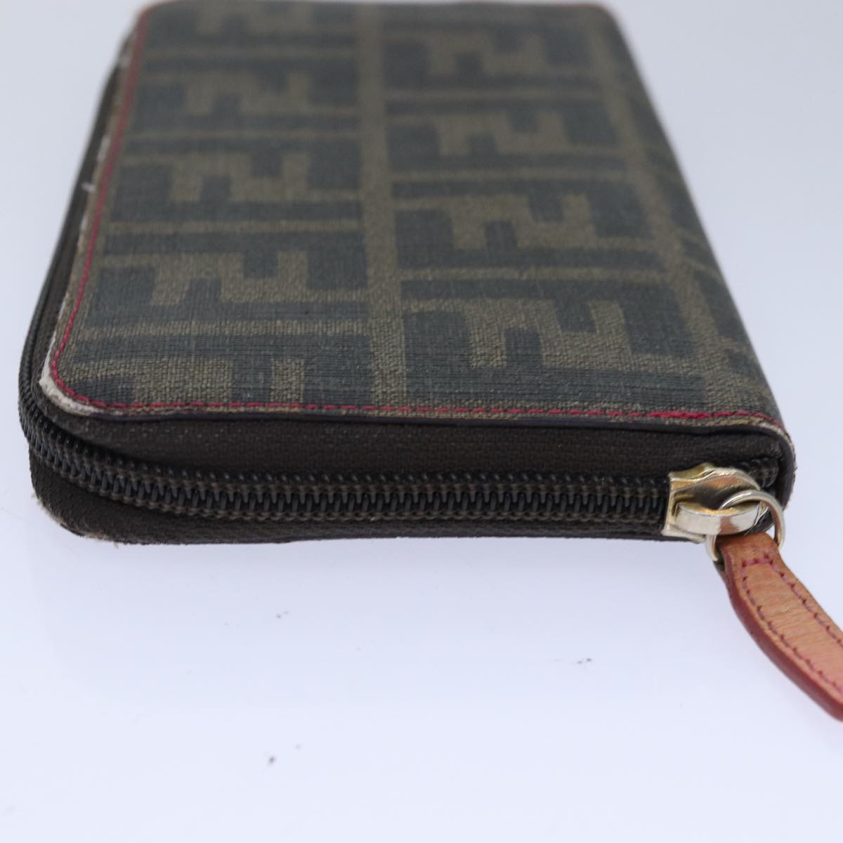 Luxury Fendi Zucca Canvas Long Wallet Black Brown goldam6791