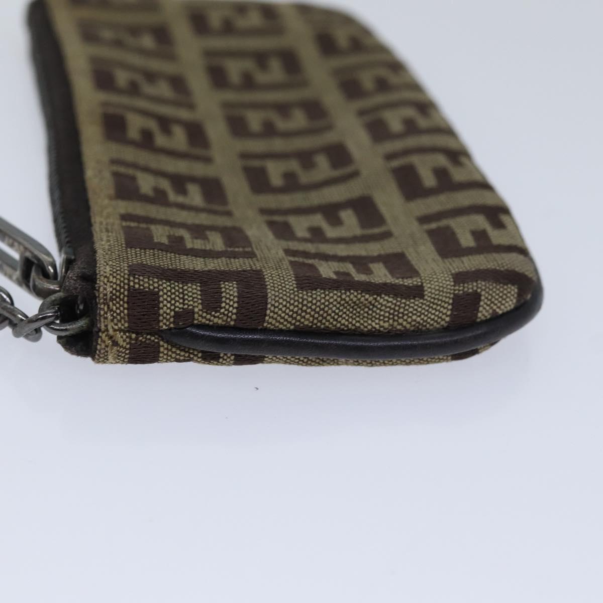 Luxury Fendi Zucchino Canvas Coin Purse Beigeam6906