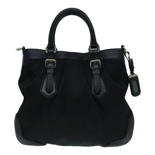 Luxury Prada Hand Bag Nylon 2way Black Silver am6907