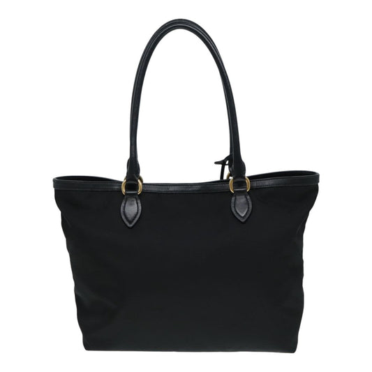 Luxury Prada Tote Bag Nylon Leather Black Gold am6976