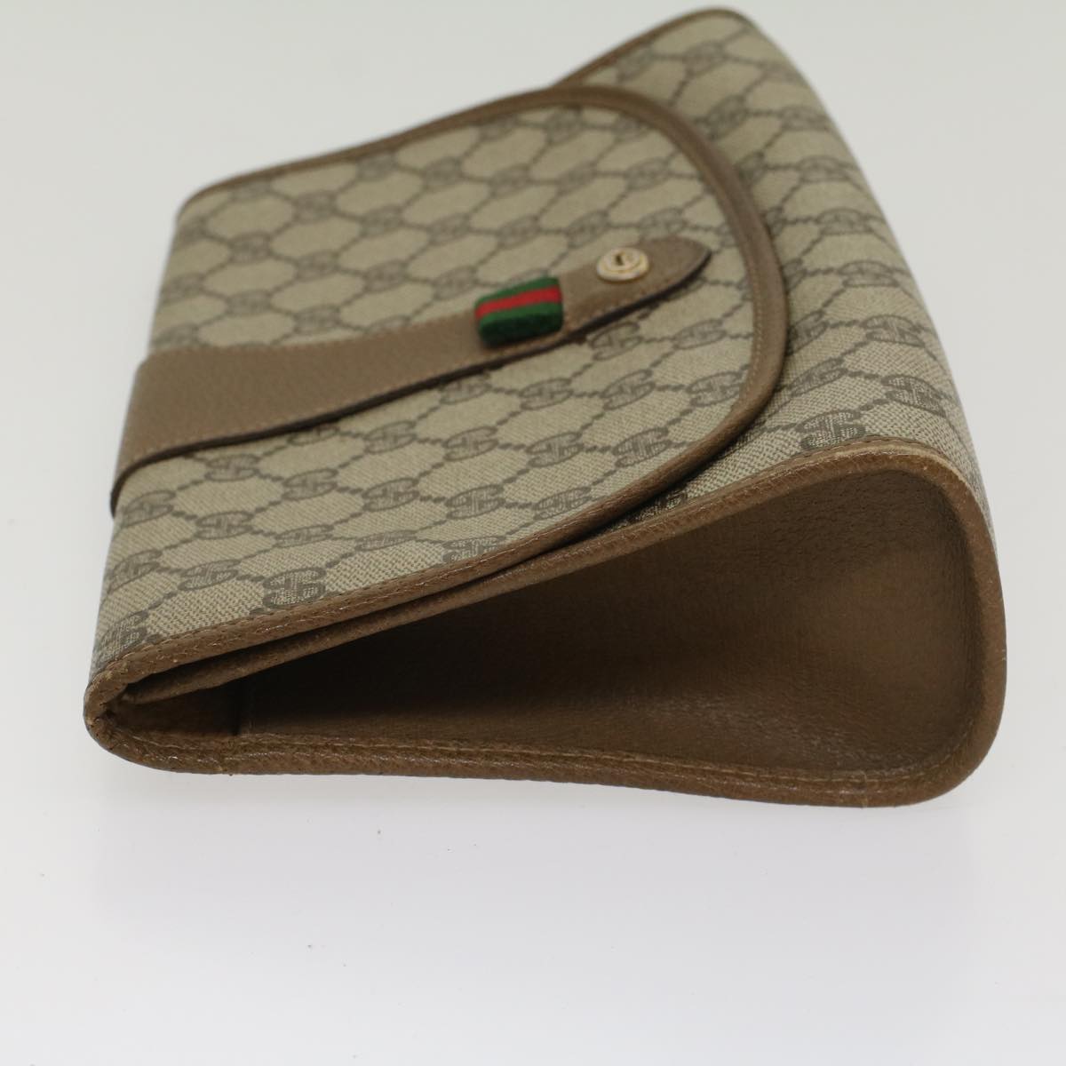 Luxury Gucci GG Canvas Web Sherry Line Clutch Bag Beige Red 89 01 030 ar10304