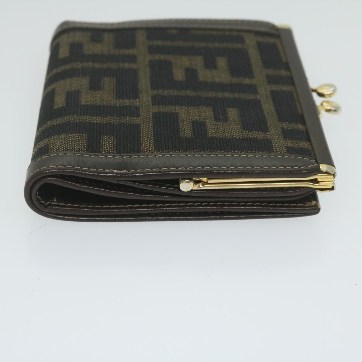 Luxury FendiZucca Canvas Wallet Black Brownar11107