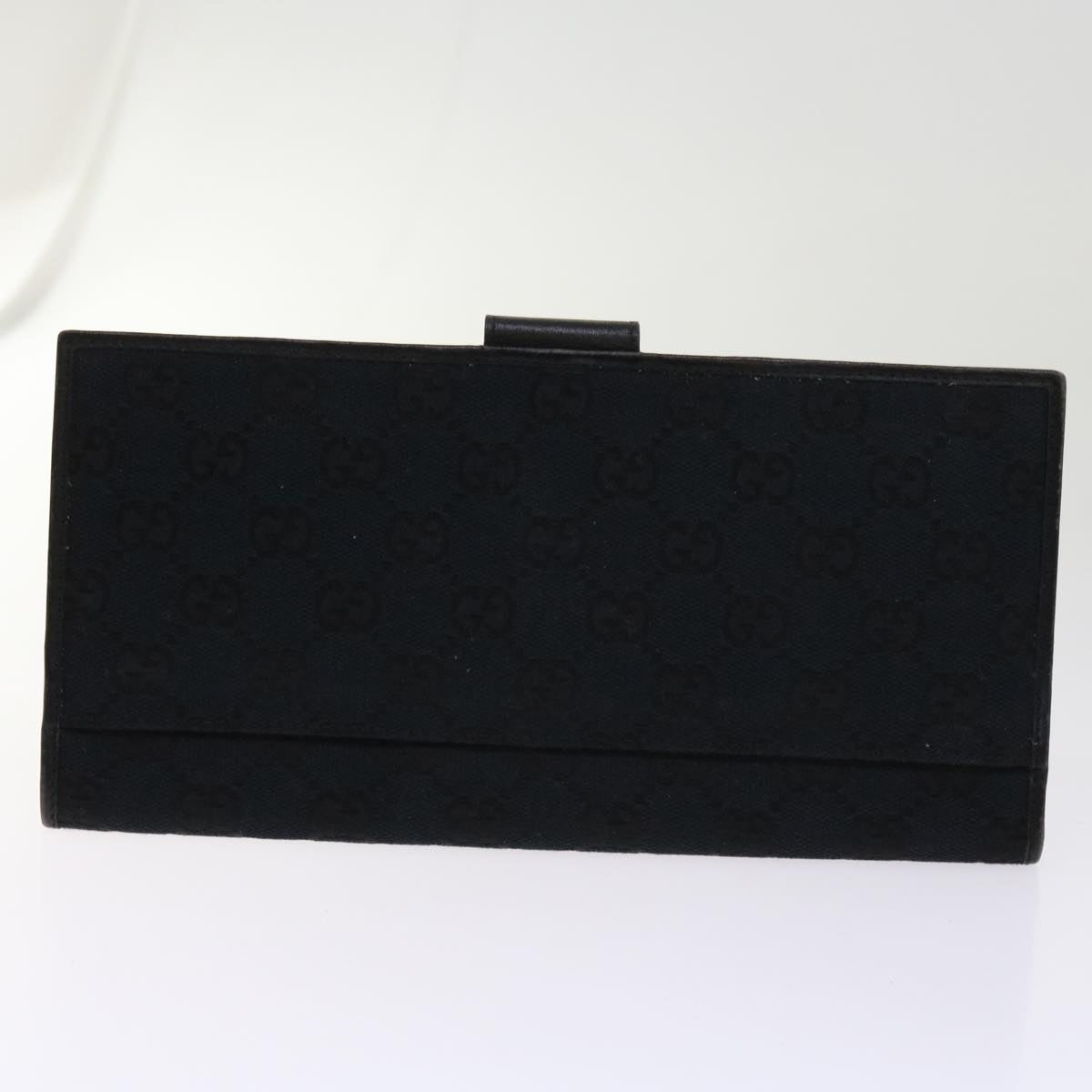 GUCCI GG Canvas Wallet PVC Leather 6Set Beige Black ar11253