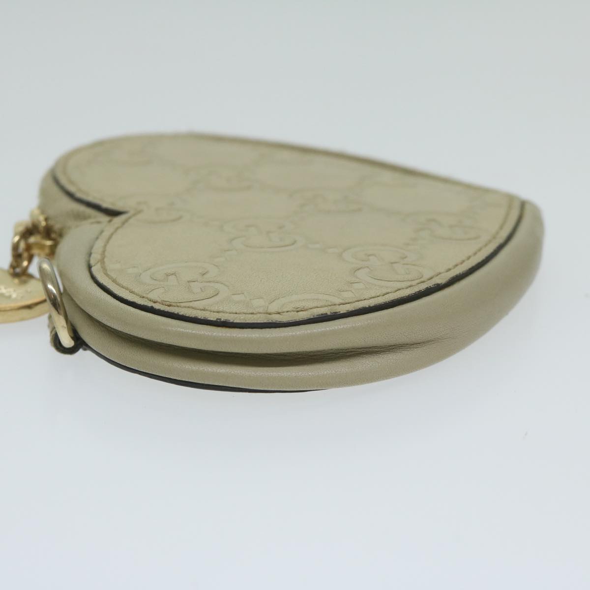 GUCCI GG Canvas Guccissima Coin Purse White 152615 ar11254