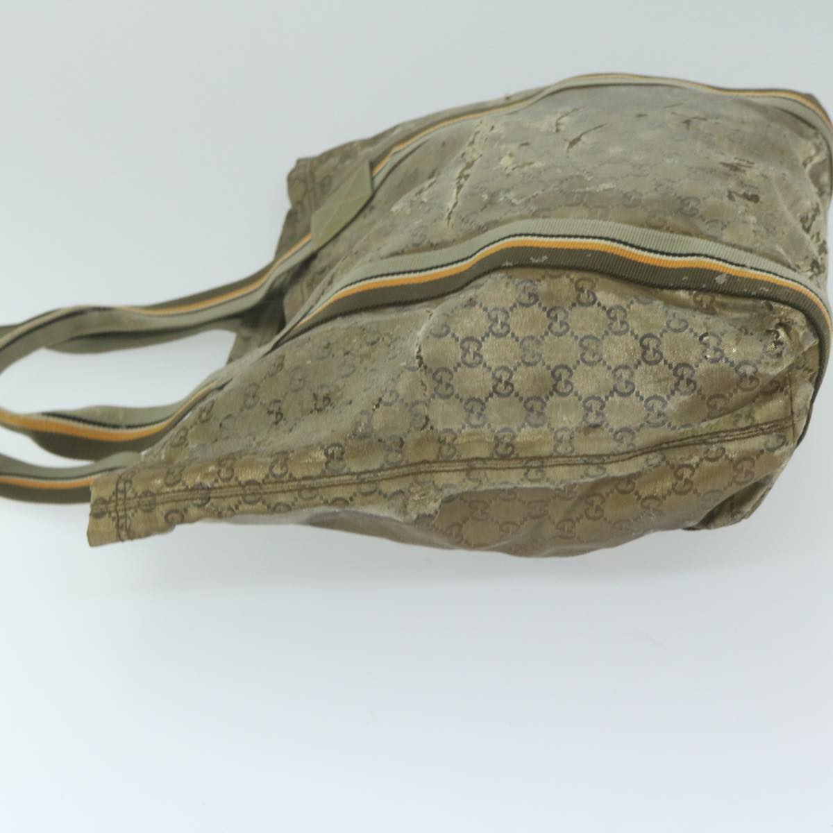 GUCCI GG Crystal Canvas Sherry Line Tote Bag Coated Canvas Gold ar11313