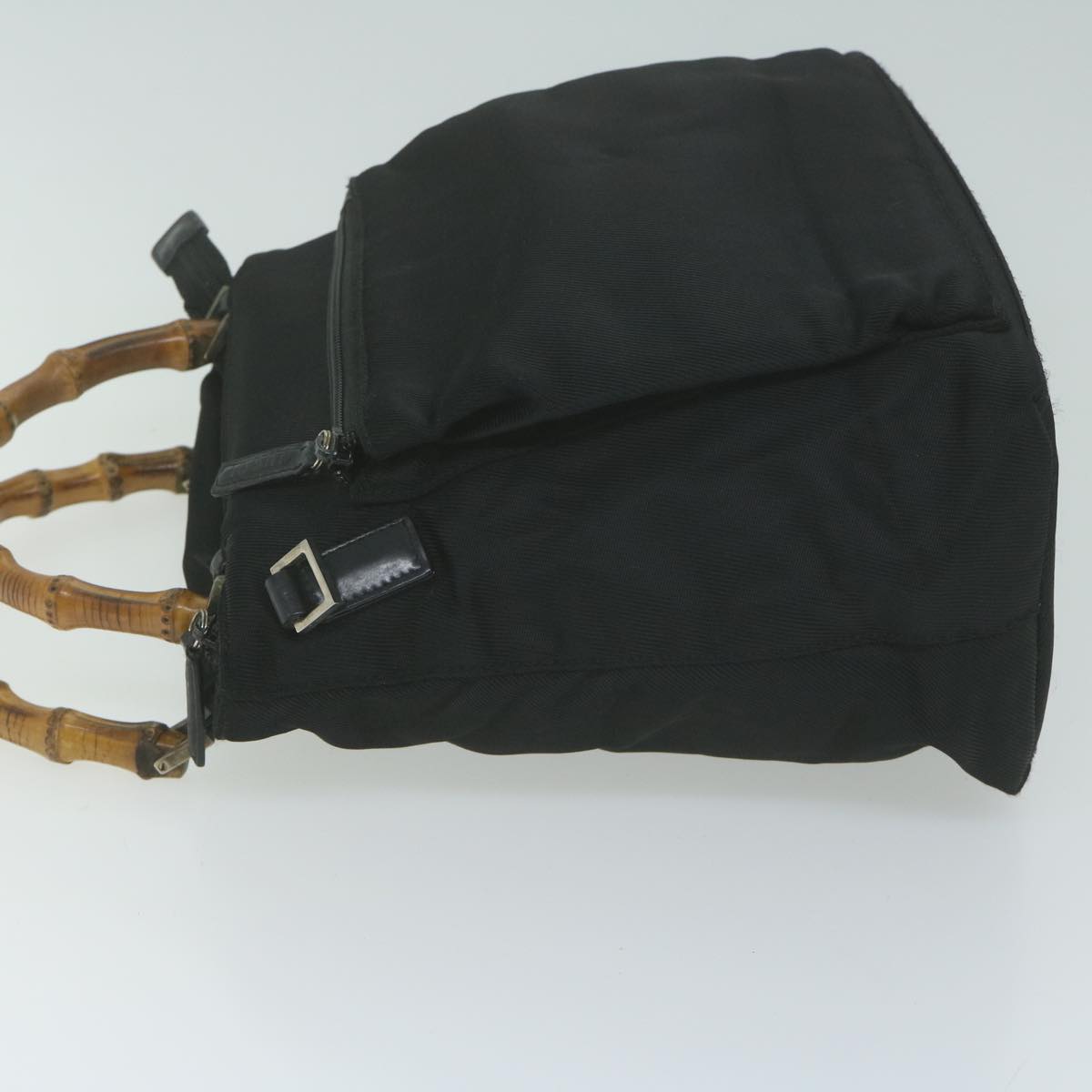 GUCCI Bamboo Hand Bag Canvas 2way Black 002.2058 ar11355