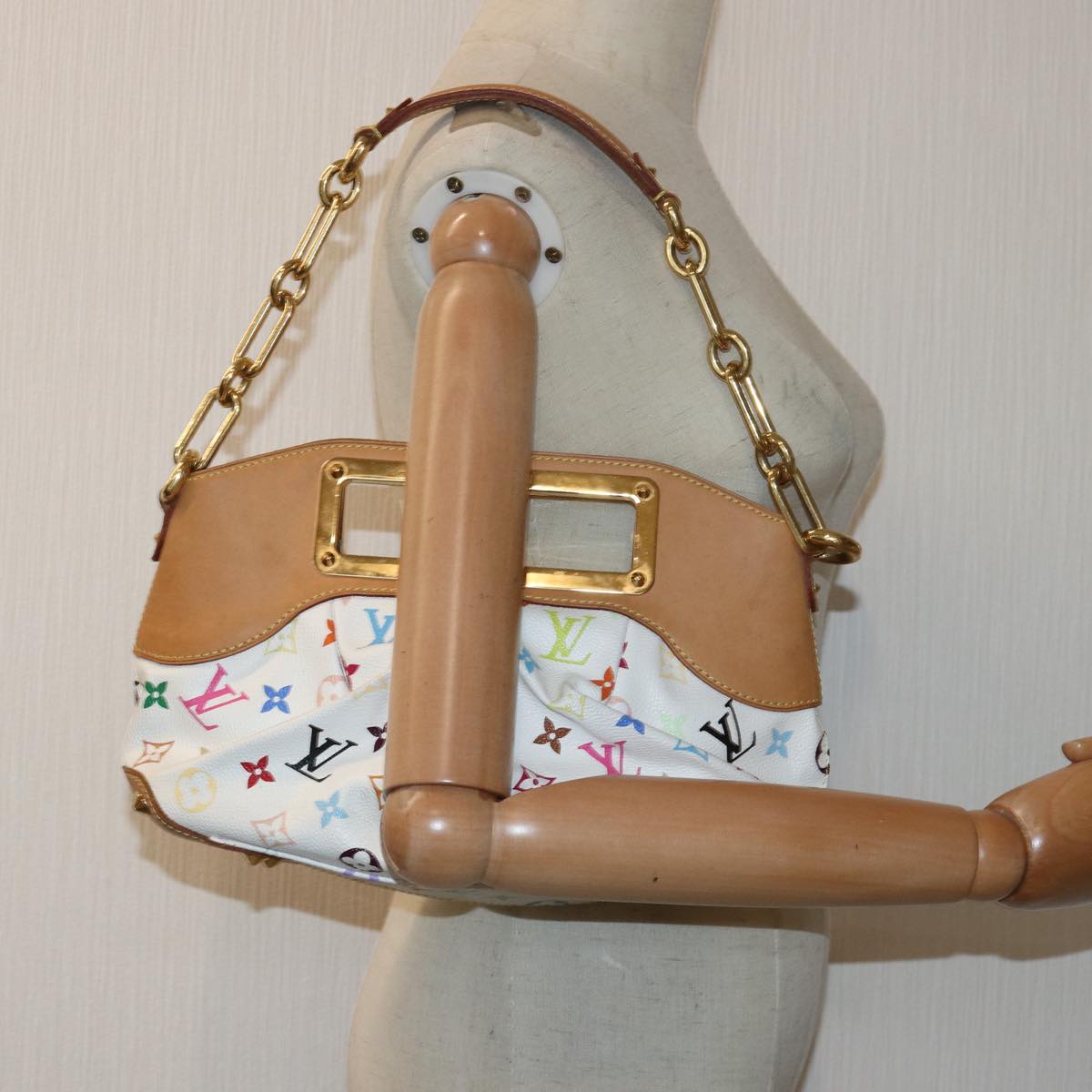 LOUIS VUITTON Monogram Multicolor Judy PM Bag White M40257 LV ar12108A