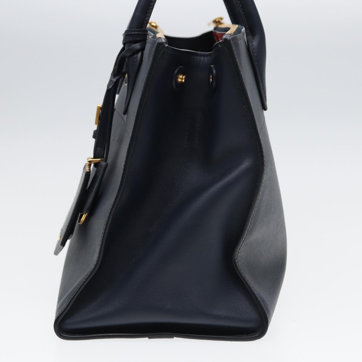 Luxury Prada Hand Bag Safiano leather 2way Navy ar12198