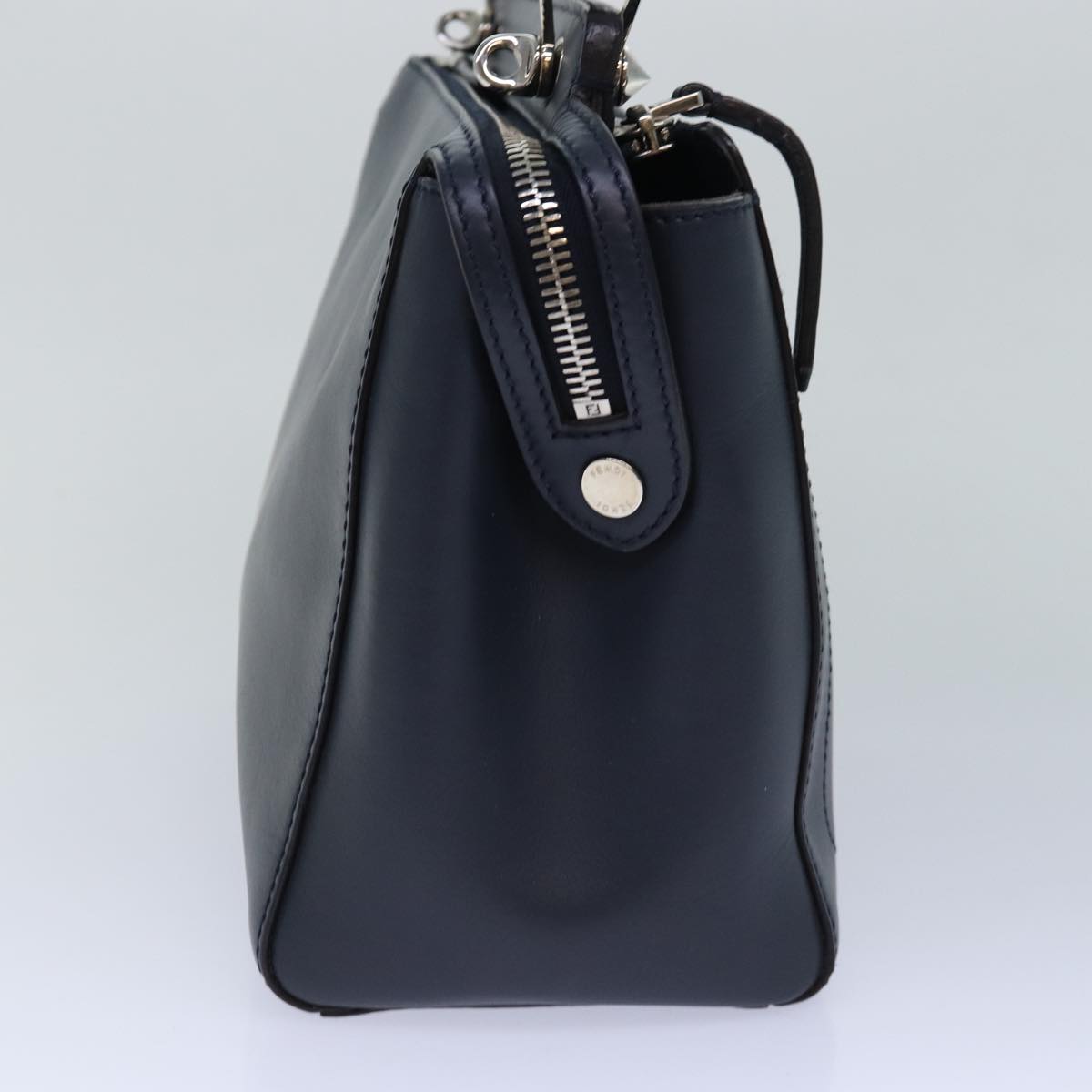 Luxury Fendi Dot Com Hand Bag Leather 2way Navyar12222